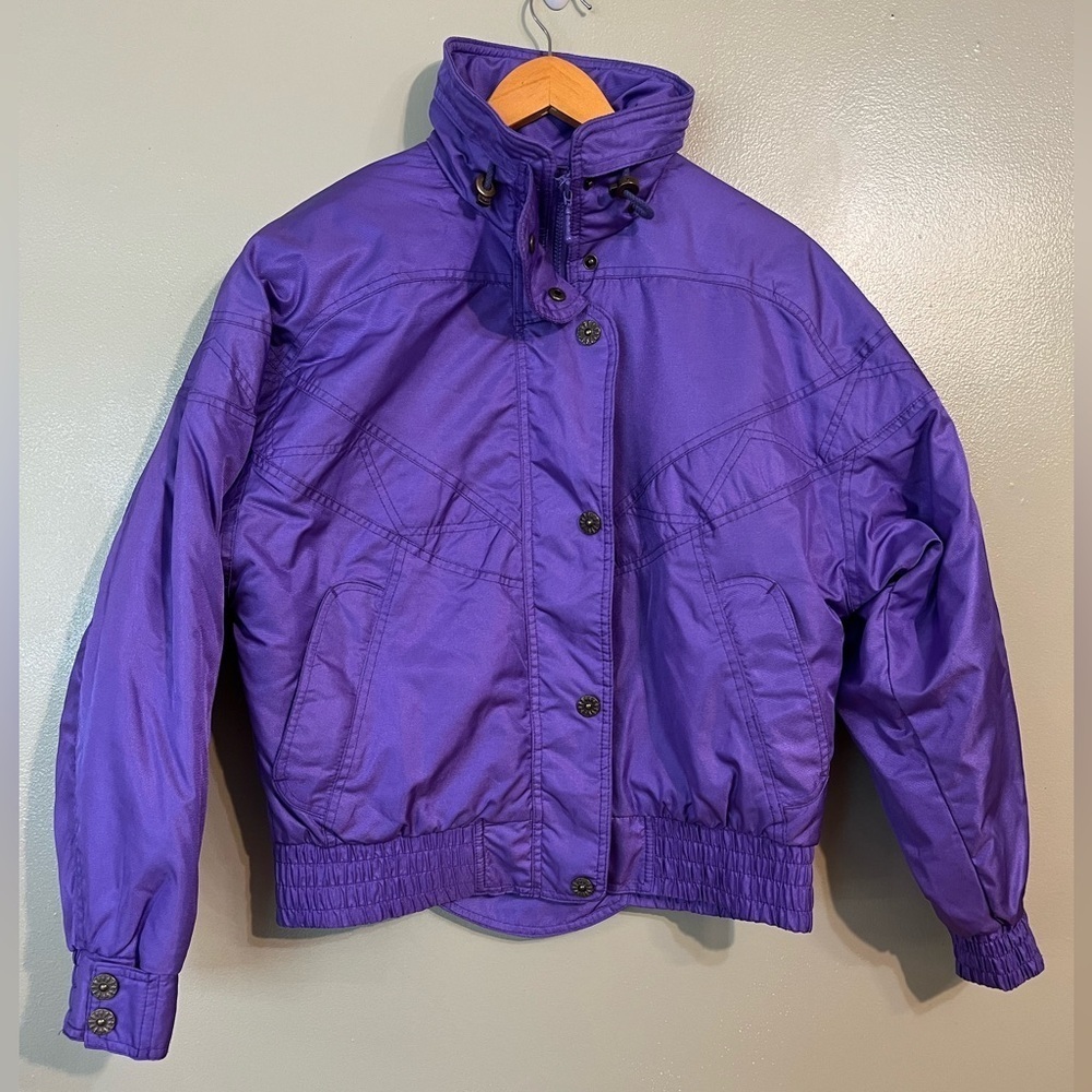 Nordica Womens Vintage Y2K Womens Purple Full Zip Quilted Winter Jacket Sz 8